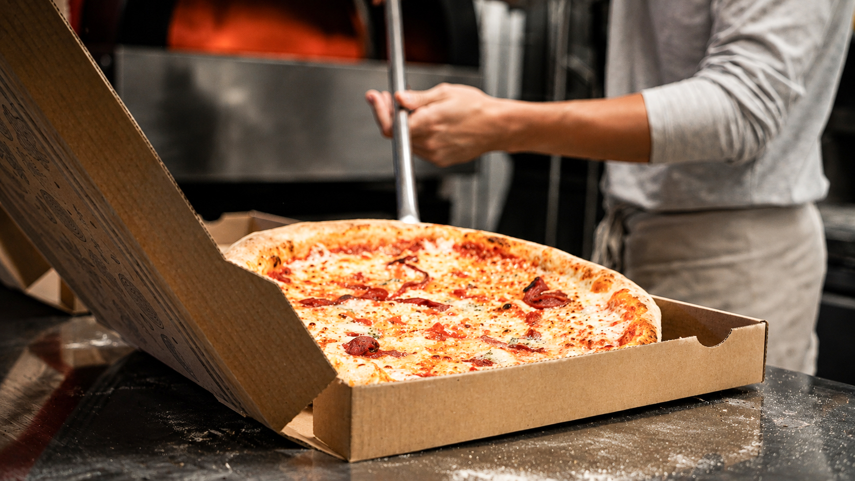 pizza enfournée